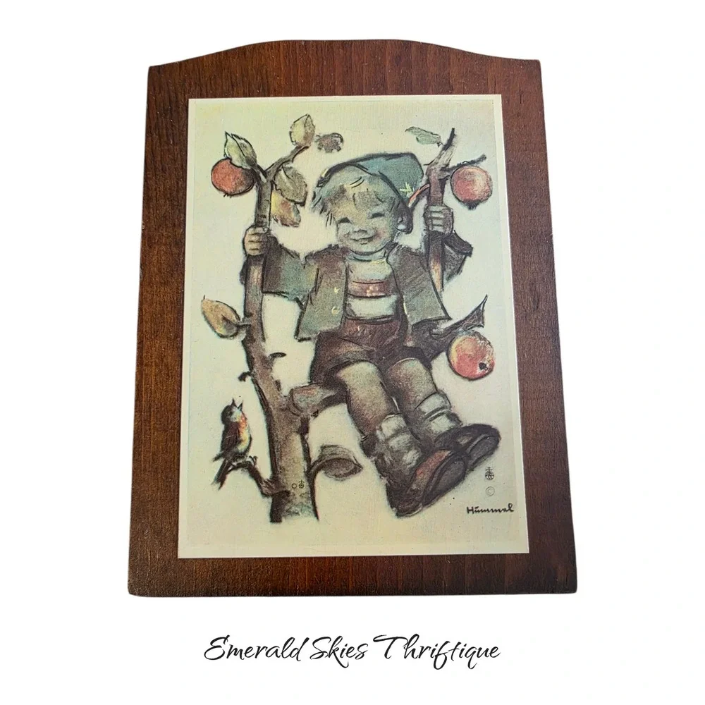 Vintage lot  HUMMEL Character Wood Wall Decor boy girl floral tree free ship